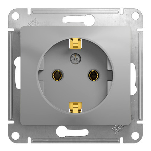 Розетка 2P+E GLOSSA алюм. GSL000343  (1063747)