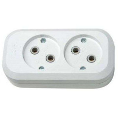 Колодка 2-пост. 2Р белая 10А MAKEL MGP101