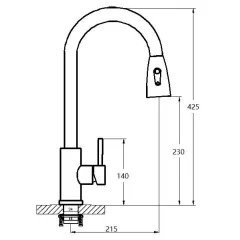 Смеситель для кухни G-LAUF ZAP4-H090KB