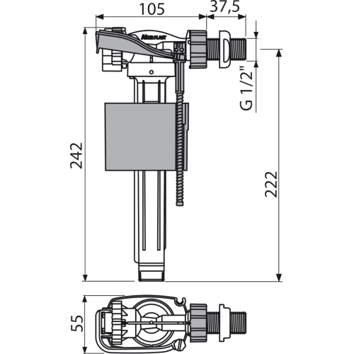 Клапан впуска ALCAPLAST A160-1/2