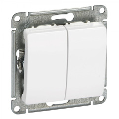 Переключатель 2-кл GLOSSA белый GSL000165 (458718)