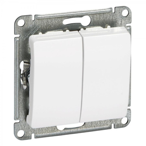 Переключатель 2-кл GLOSSA белый GSL000165 (458718)