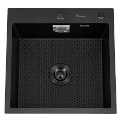 Мойка нерж. врезная DIADONNA 50х50, с PVD покрытием, черная, DS5050BL(507962)