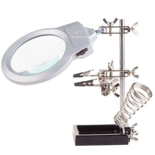 Держатель универсальный с лупой, Led подсветкой 