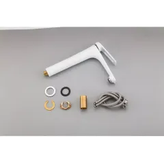 Смеситель для умывальника FRAP F1052-54 белый/хром, высокий