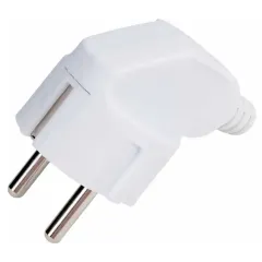 Вилка STEKKER 2P+Е угловая 16А белая PPG16-41-202 32850