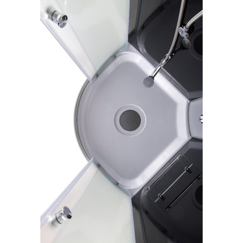 Душевая кабина EVA GOLD 90х90см выс. поддон, чёрное заднее стекло, F902BS (3кор.)