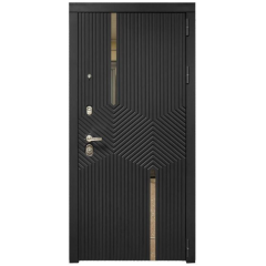 Дверь метал. Торино Софт черный/ Софт белый 90мм (2050*860, Правая)