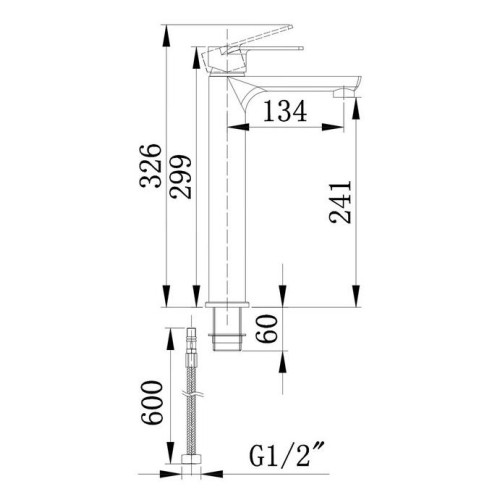 Смеситель для умывальника EVA GOLD FW13C хром, высокий