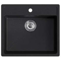 Мойка комп. MIXLINE МЛ-ГМ15 500х560х180мм, ультра-черная, сифон