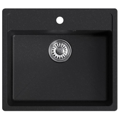 Мойка комп. MIXLINE МЛ-ГМ15 500х560х180мм, ультра-черная, сифон