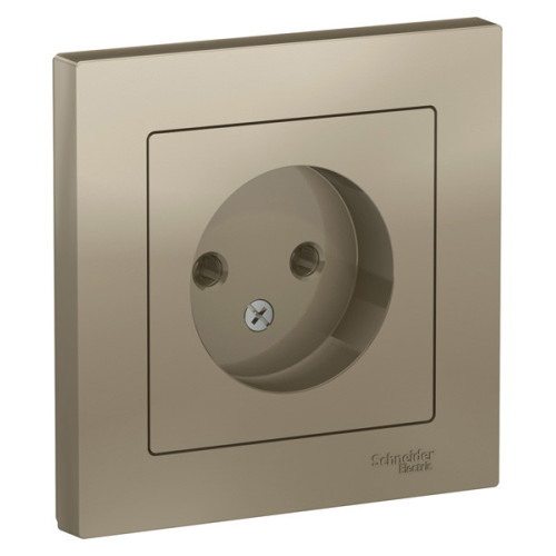 Розетка 2P AtlasDesign в сборе шампань SchE ATN000540