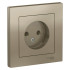 Розетка 2P AtlasDesign в сборе шампань SchE ATN000540