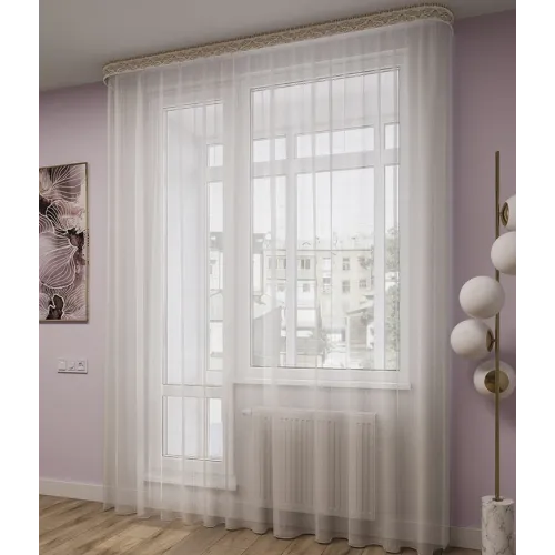 Тюль Ле-Гранд Лен 300*260 с утяжелителем белый