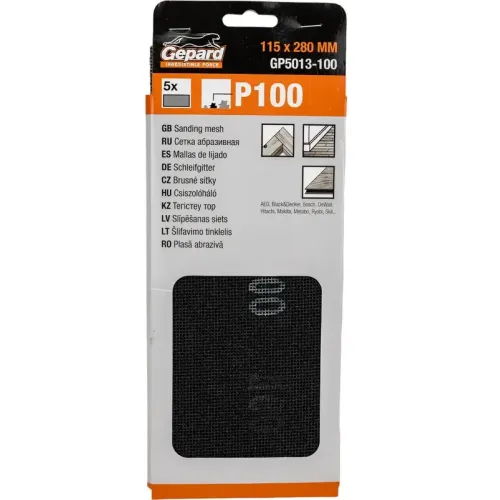 Сетка шлифовальная GEPARD 115x280мм Р100 5шт (GP5013-100)