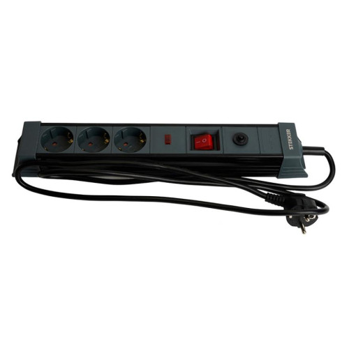 Фильтр сетевой Stekker 3 роз. 16A 5м черный HM22-31-05 Techno 50155