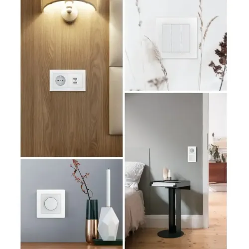 Розетка 2P Катрин белый с защитной шторкой GLS10-7109-01