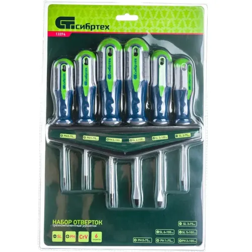 Набор отверток СИБРТЕХ 6 шт (13374)