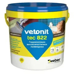Мастика гидроизоляционная VETONIT Tec 822 серый 1,2 кг