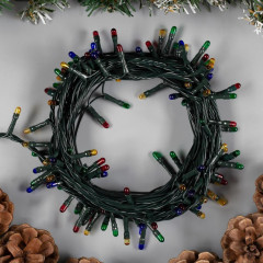 Гирлянда Нить 5,5м темная нить 140 ламп, свечение мульти, 8 режимов (670999)