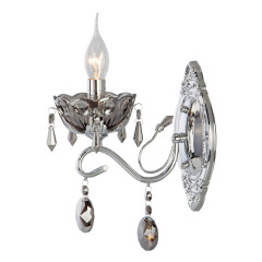 Светильник настенный EUROSVET 10103/1 хром/дымчатый хрусталь Strotskis