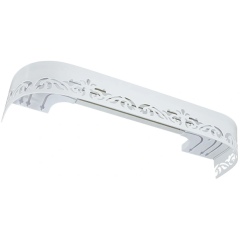 Карниз Ле-Гранд Лиана 3,0м (3ряд) фигурным багетом, белый глянец (5)