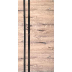 Дверное полотно VDM-41 ДО 80 Дуб пацифик, покрытие ПВХ (VD) (лакобель черное)