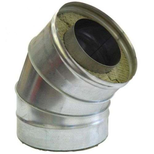 Дымоход сэндвич колено 0,8мм 45гр Ф120*200 нержавеющая сталь (Феррум)