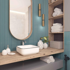 Умывальник накладной EVA GOLD A423CBLG квадратный, без перелива 38,5х38,5х14см