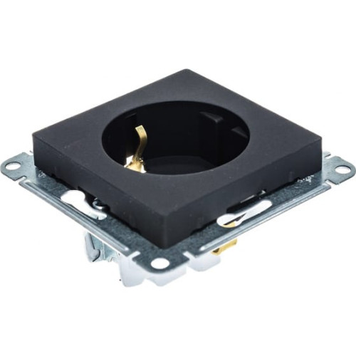 Розетка 2P+Е AtlasDesign шторки карбон SchE ATN001045