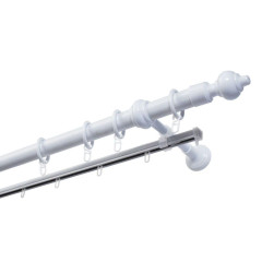 Карниз+шина d28 белый (пластик) 180см Ле-Гранд (5)