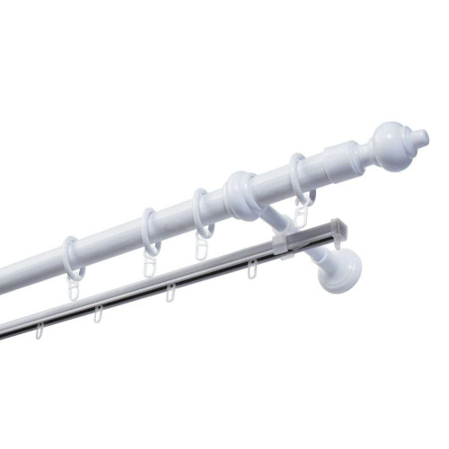 Карниз+шина d28 белый (пластик) 180см Ле-Гранд (5)
