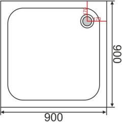Поддон акриловый EVA GOLD 90х90х15см квадратный ABS02