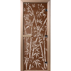 Дверь банная DoorWood 70*190 Бамбук и бабочки бронза(*8)