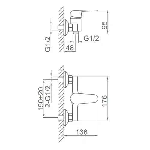 Смеситель для душа FRUD R20156 хром