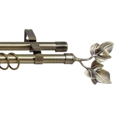 Карниз Ле-Гранд кованный 1,6-3,0м (2ряд) D16/19 антик золото,лист (5)