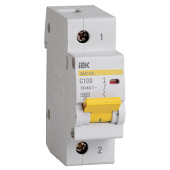 Выключатель автоматический 1-пол.100A C 10кА ВА47-100 IEK MVA40-1-100-C (51158)