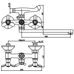 Смеситель для ванны MASTER 141, хром