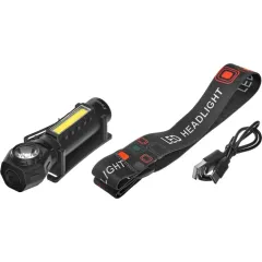 Фонарь налобный FOCUSray 1317 аккумуляторный 14500 1200 мАН диод XPE  + диод СОВ