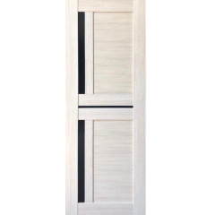 Дверное полотно VDM-02 ДО 70 Капучино, покрытие ПВХ (VD) (лакобель черное)