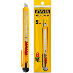 Нож технический STAYER 9 мм сегмент. лезвия (0901_z01)