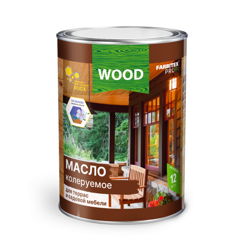 Масло FARBITEX ПРОФИ GOOD FOR WOOD колеруемое для террас и садовой мебели РЯБИНА (0.9 л)