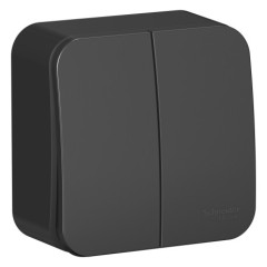 Выключатель О/У 2-кл BLANCA 10А  изол. пласт. антрацит SchE BLNVA105016