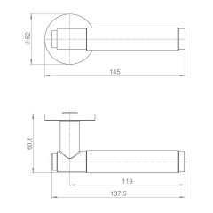 Ручки раздельные ARMADILLO R.URS52.ROLL BL-26 черный (48977)