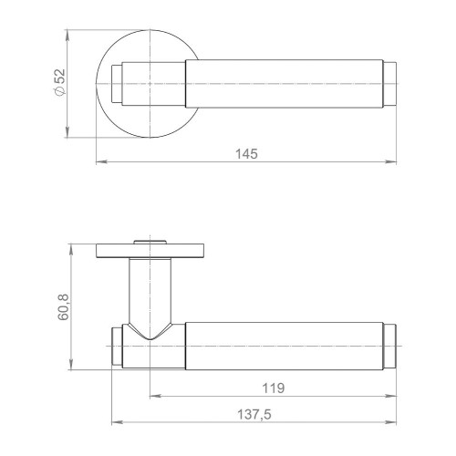 Ручки раздельные ARMADILLO R.URS52.ROLL BL-26 черный (48977)