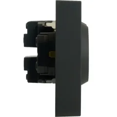 Розетка 2-ая 2P+E ЭМИЛИ шторки черный RST16-5114-05