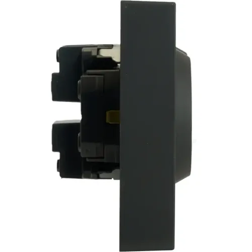 Розетка 2-ая 2P+E ЭМИЛИ шторки черный RST16-5114-05