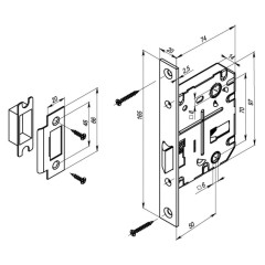 Защелка с фикс. PUNTO L72-50 GR графит (36919)