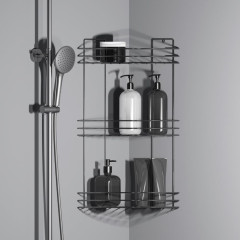 Полка для ванной комнаты угловая 3-х ярусная, цвет хром АТП66С (6827806)