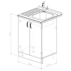Стол под мойку EVA GOLD 60 дуб бунратти